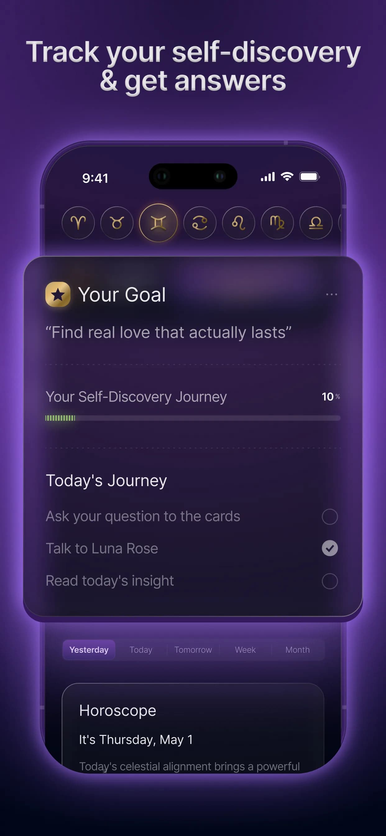 Track your self-discovery and get answers