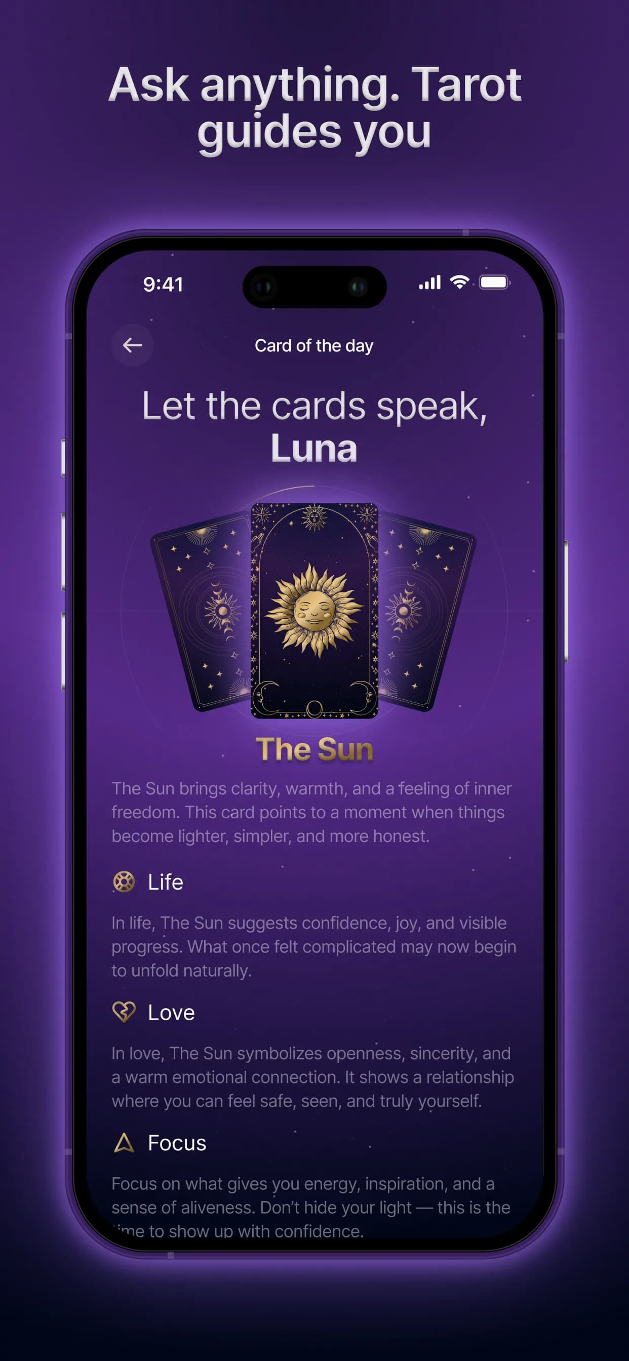 Ask anything. Tarot guides you